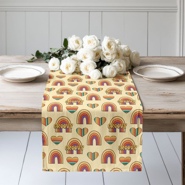 Boho Groovy Runner Colorful Pastel Table Art (Boho Groovy Runner Colorful Pastel Table Art)