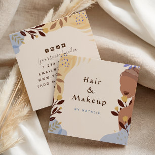 Boho Hair & Makeup Artist Square Business Card