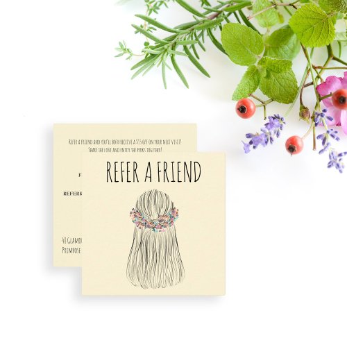  Boho Hair Stylist Flower Crown Wedding Hairstyle Appointment Card