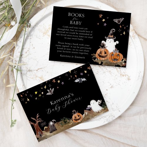 Boho Halloween Baby Shower Books For Baby Enclosure Card