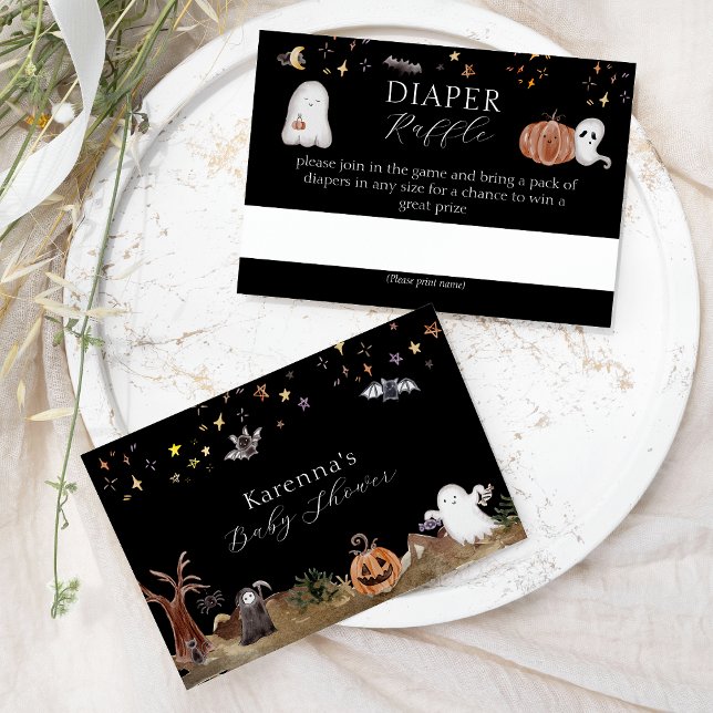 Boho Halloween Baby Shower Diaper Raffle Enclosure Card (Creator Uploaded)