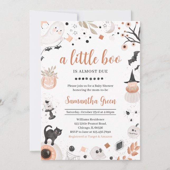 Boho Halloween Baby Shower Invitation (Front)