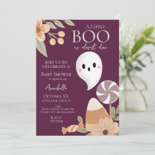 Boho Halloween Baby Shower Invitation – Cute Ghost
