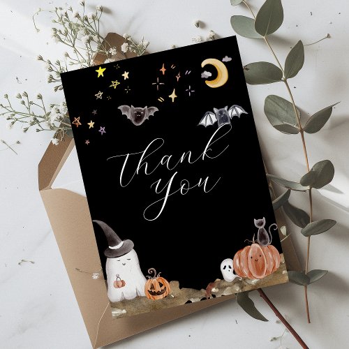 Boho Halloween Baby Shower Thank You Card