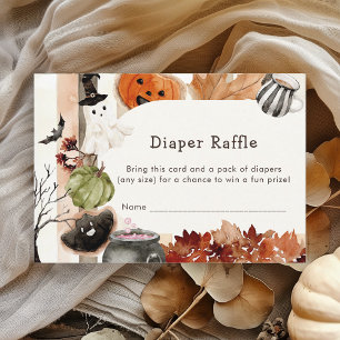 Boho Halloween Ghost Pumpkin Diaper Raffle Enclosure Card