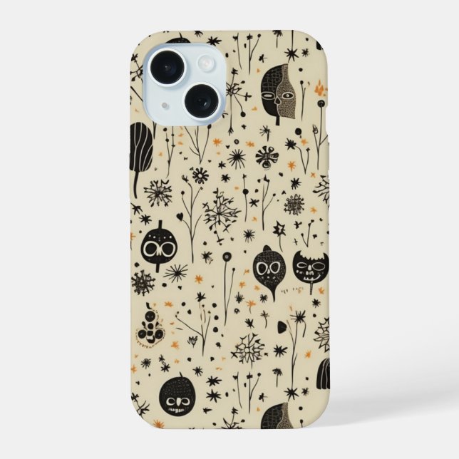Boho Halloween Seamless Pattern Iphone Case (Back)