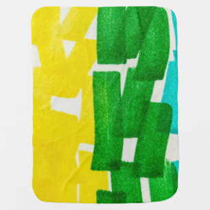 Boho Hand Drawn: Fuchsia Pink Stripes. Baby Blanket