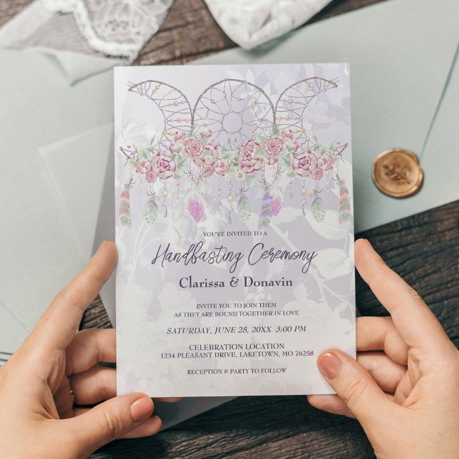 Boho Handfasting Triple Moon Dreamcatcher Invitation (Creator Uploaded)