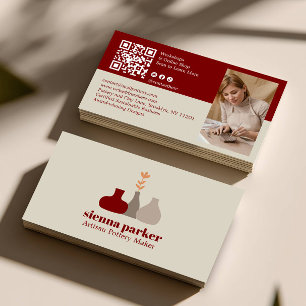 BOHO HANDMADE POTTERY CERAMIC QR CODE PHOTO BUSINESS CARD