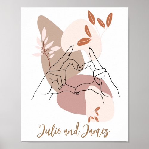 Boho Hands and Heart Poster Print 