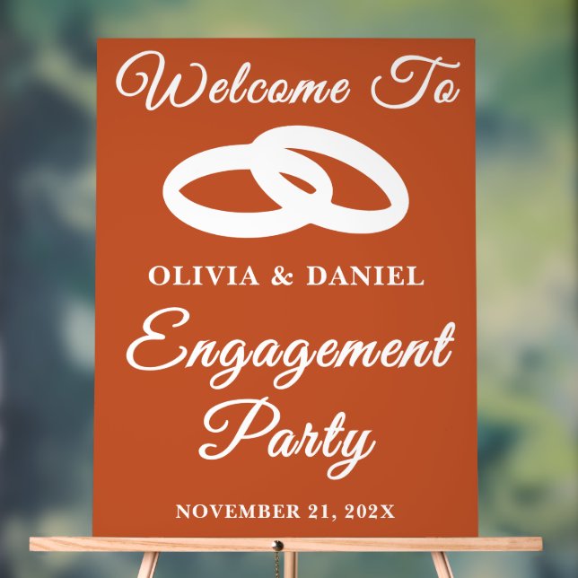 Boho Handwritten Script Fall Engagement Welcome Acrylic Sign (Neutral)