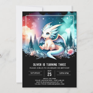 Boho Happy Dragon Birthday  Invitation