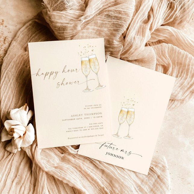 Boho Happy Hour Bridal Shower Invite (Creator Uploaded)