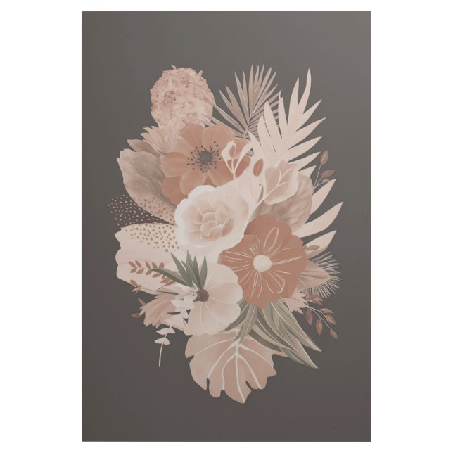 Boho Harmony: Terracotta & Brown Art on Black  (Front)