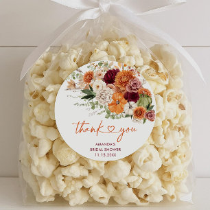 Boho Harvest Fall In Love Bridal Shower Stickers