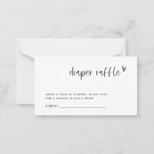 Boho Heart Diaper Raffle Baby Shower Game Card