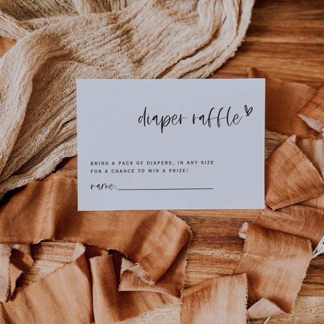 Boho Heart Diaper Raffle Baby Shower Game E100 Note Card (Creator Uploaded)