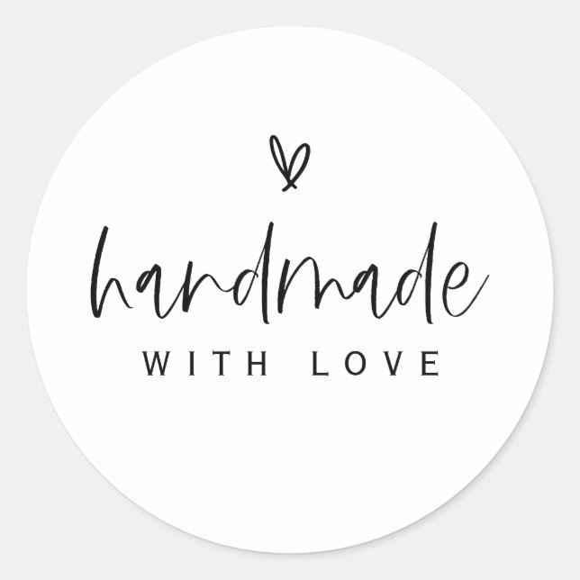 Boho Heart Handmade With Love Minimal Sticker E100 (Front)