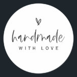 Boho Heart Handmade With Love Minimal Sticker E100<br><div class="desc">Our handmade with love stickers are perfect for all your handmade gifts and goodies. This item is part of our Emery wedding invitation suite E100,  please visit our store to view the collection of coordinating items.</div>