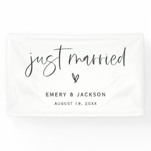 Boho Heart Just Married Car Banner Party Sign E100