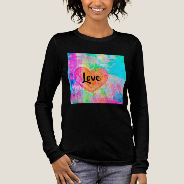 Boho Heart Love Black Tri-Blend Shirt (Front)