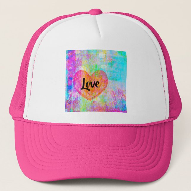 Boho Heart Love Trucker Hat (Front)