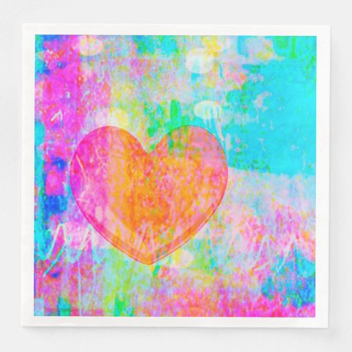 Boho Heart Paper Dinner Napkins