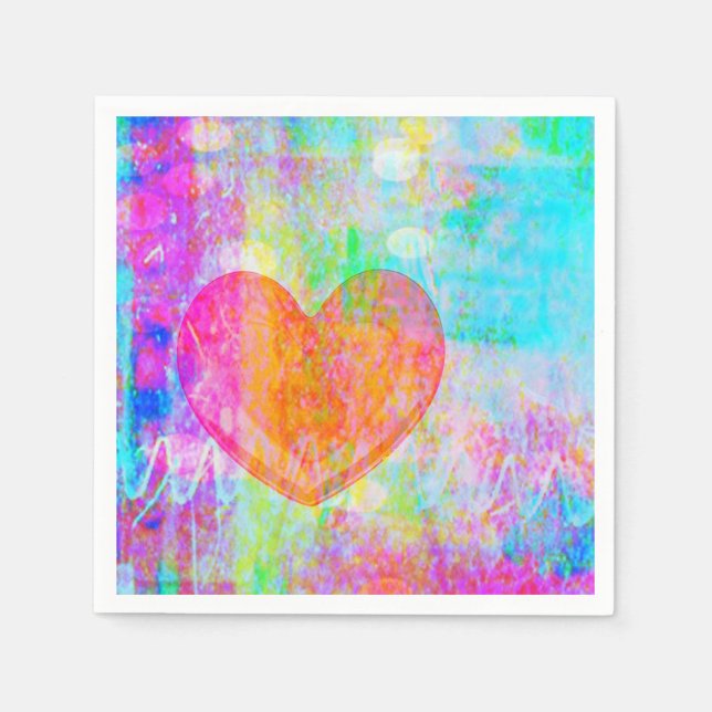 Boho Heart Paper Napkins (Front)