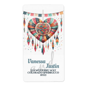 Boho Heart Piniata Address Label