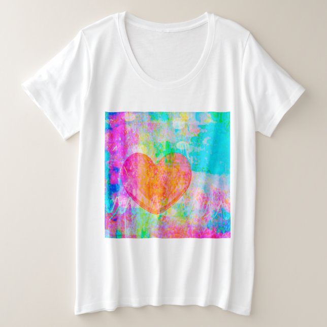 Boho Heart Plus Size T-Shirt (Design Front)