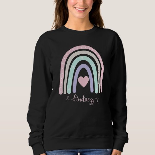 Boho Heart Rainbow Love Kindness Pastel Aesthetic  Sweatshirt
