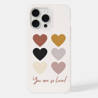 Boho Hearts Love Positive Quote You Are so Loved iPhone 15 Pro Max Case