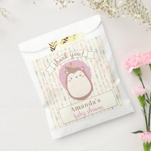 Boho Hedgehog Tribal Pastel Arrow Baby Shower  Favor Bag