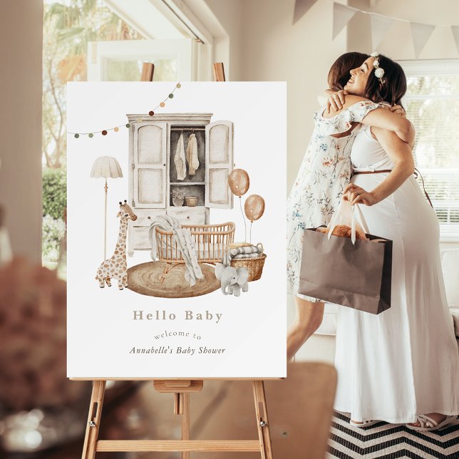 Boho Hello Baby Nursery Wardrobe Crib Baby Shower  Foam Board (Creator Uploaded)