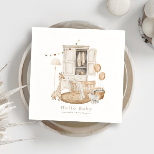 Boho Hello Baby Nursery Wardrobe Crib Baby Shower Napkins