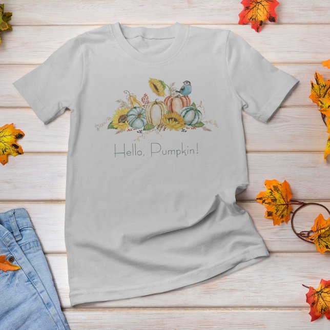 Boho Hello Pumpkin Watercolor T-Shirt (Creator Uploaded)