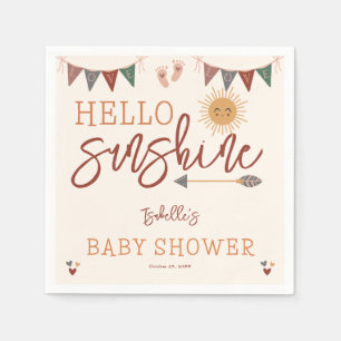 Boho Hello Sunshine Baby Shower Napkins
