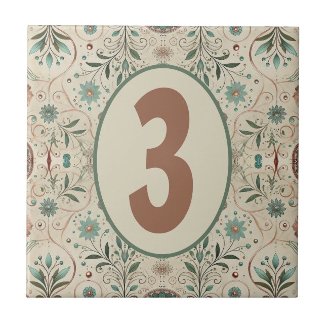 Boho Herb Customizable Ceramic Tile (Front)