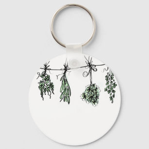 Boho herb graden drawing keychain