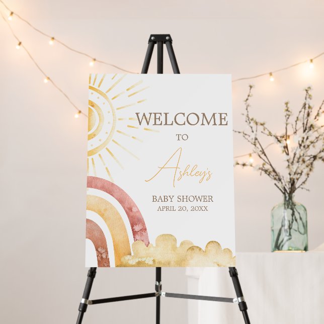 Boho Here Comes the Son Baby Shower Welcome Sign (In Situ (Stand))