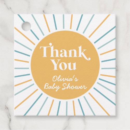 Boho Here Comes the Son sunshine baby shower Favor Tags