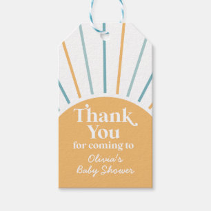 Boho Here Comes the Son sunshine baby shower Gift Tags