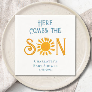 Boho Here Comes the Son Sunshine Baby Shower Napkins