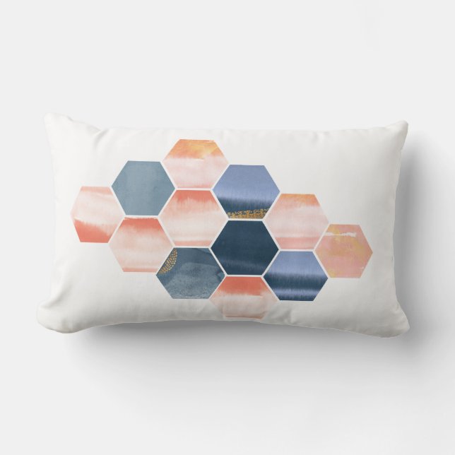 Boho Hexagons Lumbar Pillow (Front)
