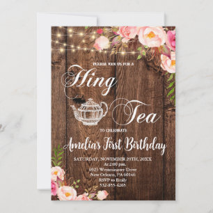 Boho High Tea Birthday Party, Par-Tea Invitation