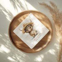 Boho Highland Cow Baby Shower Napkins