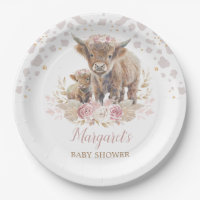 Boho Highland Cow Floral Pampas Grass Baby Girl