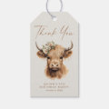Boho Highland Cow Kids Birthday Party Favor Gift Tags | Zazzle