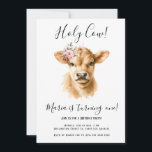 Boho Highland Cow Kids Birthday Party Invitation<br><div class="desc">Invite a touch of whimsy to your child's birthday celebration with our 'Boho Highland Cow Kids Birthday Party Invitation'. This endearing invitation is adorned with the charming image of a Highland cow, its fluffy fur and gentle eyes captured in beautiful watercolor detail. A bohemian flower crown rests atop the cow's...</div>