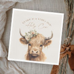 Boho Highland Cow Kids Birthday Party Napkins<br><div class="desc">Boho Highland Cow Kids Birthday Party Napkins. Click the edit/personalize button to customize this design.</div>